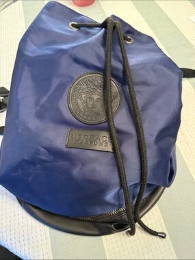 Men's Navy Drawstring Backpack